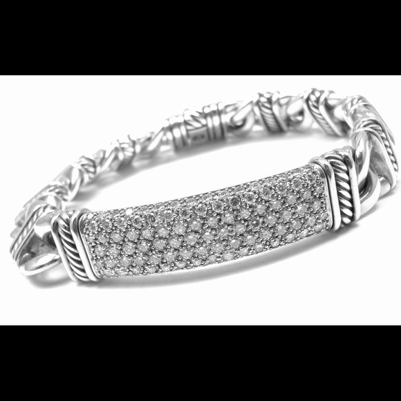 David Yurman Diamond ID Curb Bracelet - Picture 4 of 6